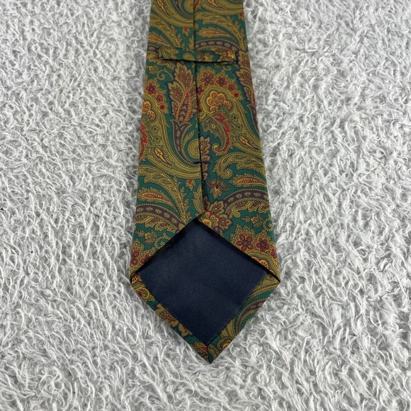 Coach Mens Green Paisley 100% Italian Silk Luxury Neck Tie - Picture 2 of 5
